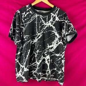 Phat Farm Men's L XL Black White Tie‎ Dye TShirt Tee Streetwear Skate Gym